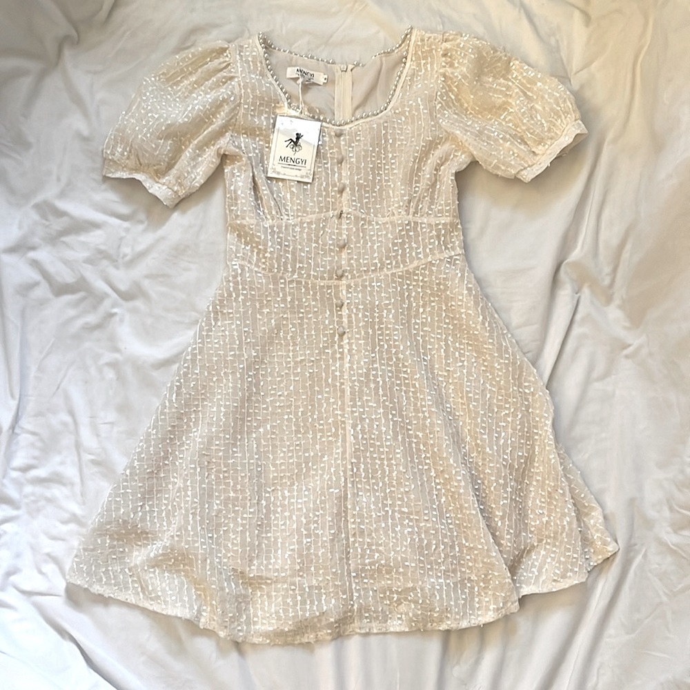 Cream colored dress with cap sleeves!